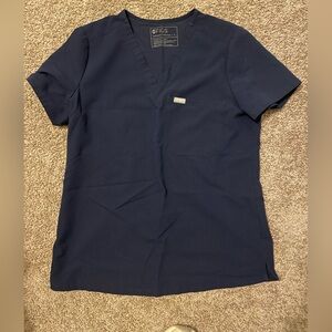 Navy Catarina One-Pocket Scrub Top